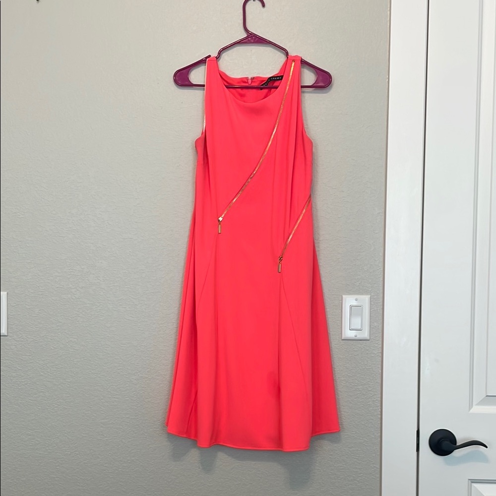 Ivanka Trump Orange Pink Halter Midi Dress
